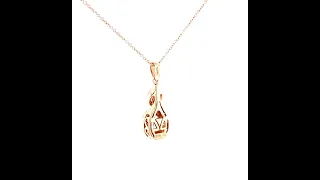 LeVian Natural Blue Zircon & Diamond Necklace 14K Solid Rose Gold Designer Necklace Zircon Necklace