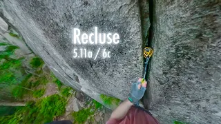 PRISTINE granite crack climbing | Recluse - 5.11a | Cathedral Ledge, NH