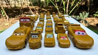 Clean up muddy minicars & disney car convoys! Play in the garden