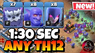 TH12 Yeti Bowler Witch Attack With 8 Zap Spell | Best TH12 Attack Strategy in Clash of Clans | COC
