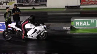 First 8 Second Gen 3 Hayabusa & Yamaha FZ-10 1/4 Mile Record? Same Night, Same Rider!