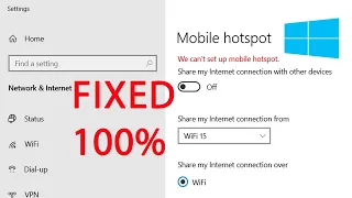 We Can't setup Mobile Hotspot Windows 10