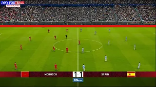 PES - Morocco vs Spain - FIFA World Cup 2022 Qatar - Full Match All Goals HD 1/8 final - Gameplay PC