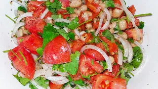 Salad | White Beans With Tomatoes