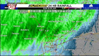 How much rain fell around San Antonio today?