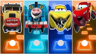 Car Eater 🆚 Thomas 🆚 Truck Eater 🆚 Lightning Mc Queen 🎶 Yummy TilesHop 🎶 Who Will Win?