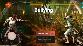 Bullying With Monkey king (Rude mockery) || shadow fight arena