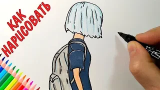 How to draw a GIRL WITH A BACKPACK, People's Drawings