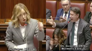 SCONTRO TRA GIORGIA MELONI E GIUSEPPE CONTE ALLA CAMERA DEI DEPUTATI