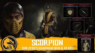 Mortal Kombat 11 - Scorpion (MKII Klassic) Sub-Zero's Guardian Skin and Gears