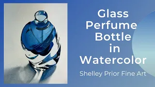 Glass Perfume Bottle in Watercolor