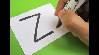 How to turn Letter "Z" into a Cartoon ZIP ! Fun with Alphabets Drawing for kids