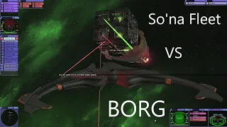 So'na Fleet VS Borg Tactical Cube Star Trek Bridge Commander