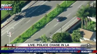 POLICE CHASE: Slow-Speed Pursuit, Suspect Drives in REVERSE in, Hour-Long LAPD Standoff (FNN)