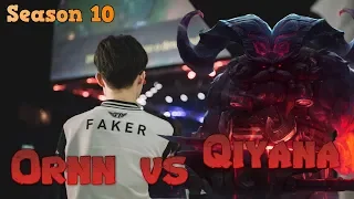 Faker - Ornn vs Qiyana Mid - Patch 10.1 LoL Season 10 KR Ranked | League of Legends Replays