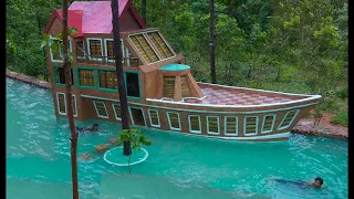 Awesome Build Three Story Boat Villa House & Beautiful Swimming Pool, but backwards