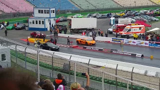 1200 hp Biturbo Lamborghini Aventador vs Toyota Supra Drag Racing Fail