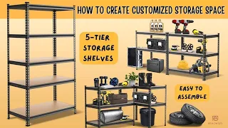 How to Assemble 5-Tier Storage Shelves | Easy Shelf Installation Tutorial!