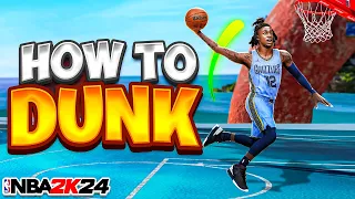 HOW TO DUNK & GET UNLIMITED CONTACT DUNKS on NBA 2K24! HOW TO USE THE DUNK METER! BEST DUNK PACKAGES