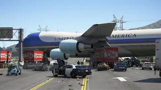 Boeing VC-25 (747) Emergency Landing Crash On Busy Street | GTA 5