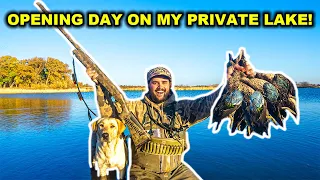 Duck Hunting OPENING DAY at My 17 ACRE Lake!!! (Catch Clean Cook)