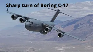 Sharp turn of Boeing C-17 globemaster in Air
