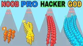 NOOB VS PRO VS HACKER VS GOD  in  Runner Pusher |PLAYGAME24DIA