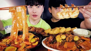 ENG SUB)MUKBANG with Friend! Malatang, Mala Xiang Guo, Sweet & Sour Pork, Cream Prawn, CHINESE FEAST