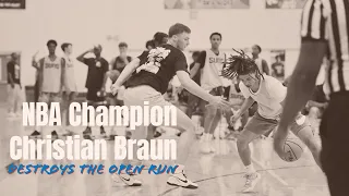 NBA champion Christian Braun destroys the open gym runs in KC