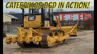 Caterpillar D6D bulldozer 1984 with ripper working demonstration