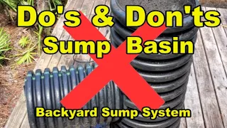 Do's & Don'ts of Sump Basin for Your French Drain