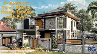5 - Bedroom Two Storey House Design with Pool