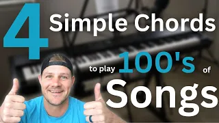 Learn 4 SIMPLE Chords - Play 100's of WORSHIP Songs! 5 examples [EASY LESSON]
