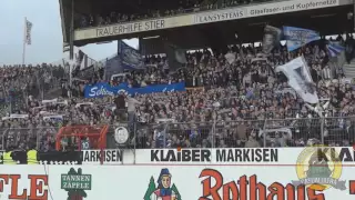 Karlsruher SC fans with a chant for their banned lads!