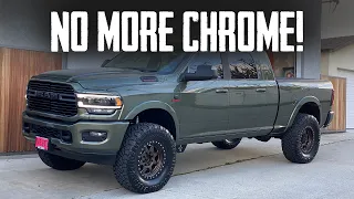 How to Get Rid of the Chrome on Your 19+ Ram Truck | Night Edition Blackout Package Install