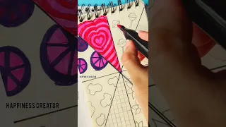 Sketchbook Idea purple  and pink theme 💜💓#youtubeshorts #subscribe #art #drawing #sketchbook