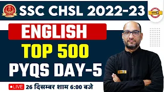 SSC CHSL 2022 23 | ENGLISH | Top 500 PREVIOUS YEAR QUESTIONS FOR CHSL | ENGLISH BY RAM SIR EXAMPUR