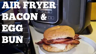 AIR FRYER BACON & EGG BUN Experiment So Simple & Tasty