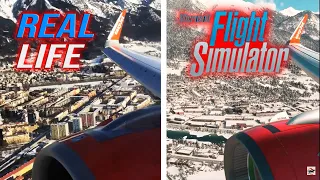 Microsoft Flight Simulator (FS2020) vs Real Life | Landing in INNSBRUCK AUSTRIA