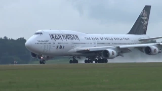 ILA 2016  Amazing IRON MAIDEN Boeing 747 Take off and Flyby at ILA Berlin Air Show 2016