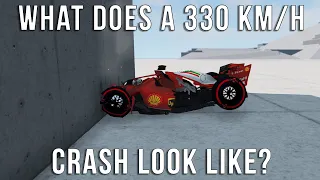 What does a 330 km/h F1 crash look like?