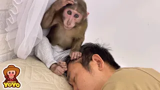 YoYo Jr takes care of dad while he sleeps