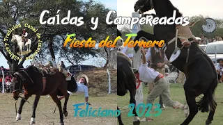 Caidas y campereadas fiesta del ternero 2023 #caballos  #charreada #rodeo#Cowboy  # horse videos