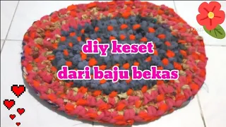 CARA MEMBUAT KESET DARI BAJU BEKAS / KAIN PERCA | DIY DOOR MAT