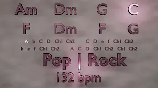 Backing Track in A Minor - Am Dm G C F Dm F G - Pop Rock - 120 bpm