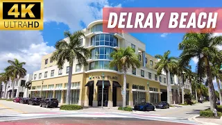 Delray Beach Florida- Walking From Downtown to The Beach [4K]