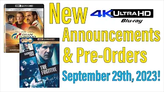 New 4K UHD Blu-ray Announcements & Pre-Orders for September 29th, 2023!