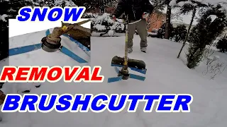 Odśnieżanie kosą spalinową? Nie próbuj tego sam!!! Brushcutter snow removal don't try it yourself!!