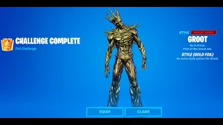 Unlocking Gold Foil Style For Groot - Complete Awakened Set Gameplay in Fortnitemares