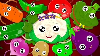 Ten Little Vegetables Jumping On The Bed | Learn Vegetables | Nursery Rhymes Songs | Rhymes For Kids